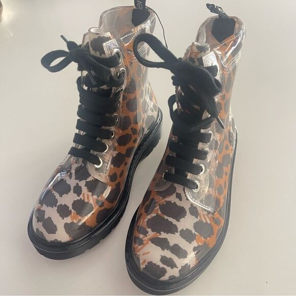 Sergio Rossi Women's Winter Jelly Rain Boot Leopard NWOB Size 37 - Picture 6 of 12